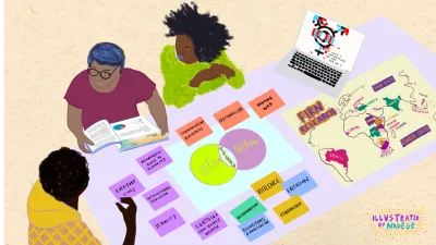 Illustration by Nadège for GenderIT.org image linking to New GenderIT.org edition shares feminist perspectives on technology-facilitated gender-based violence