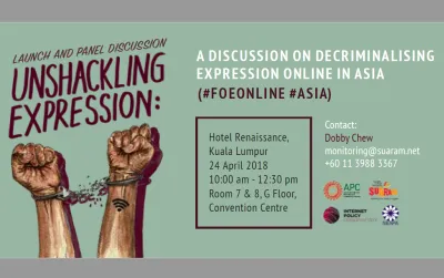 image linking to Launch and panel discussion “Unshackling Expression”: A discussion on decriminalising expression online in Asia